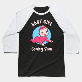 Baby Girl Is Coming Pregnancy Announcement Parents Baseball T-Shirt